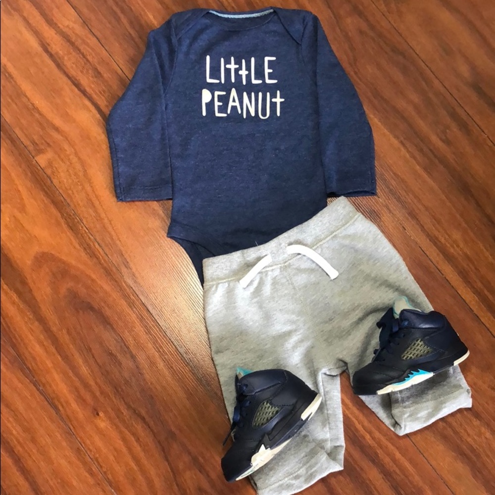 🛎 Cloud Island Little Peanut Blue & White Onesie (12 Months) (SALE!)